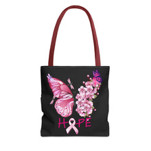 Load image into Gallery viewer, Butterfly Hope Breast Cancer Double sided Tote Bag