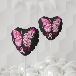 Butterfly Hope Breast Cancer Balloon (Round and Heart-shaped), 11"