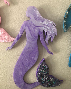 Plain wood Mermaid for Wall Art