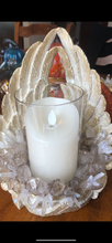 Load image into Gallery viewer, Crystal embellished Angel wing candle holder