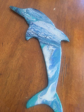 Resin wood Dolphin wall art