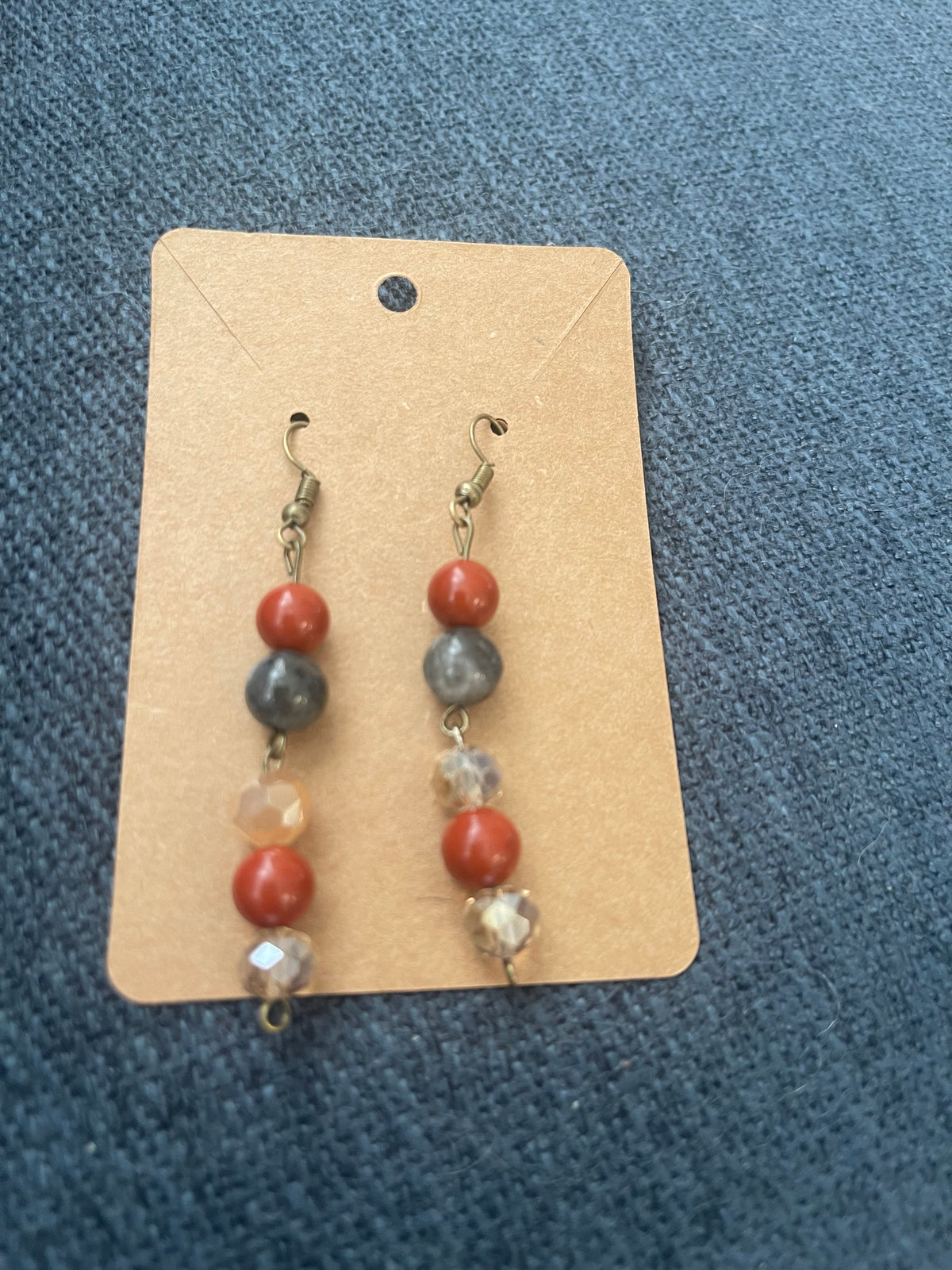 Red Jasper,larvakite Crystal necklace and earring set
