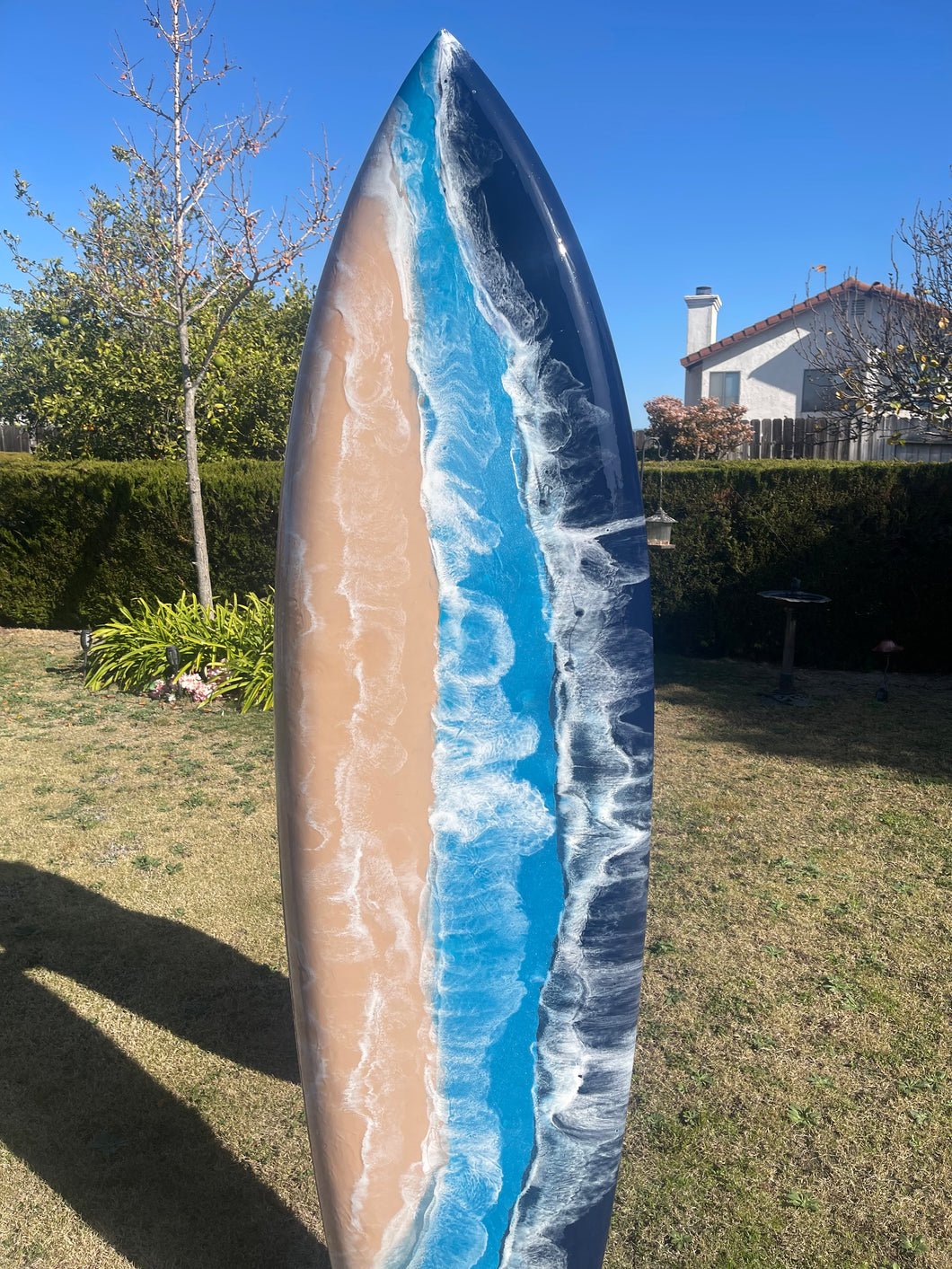 Ocean pour resin surfboard