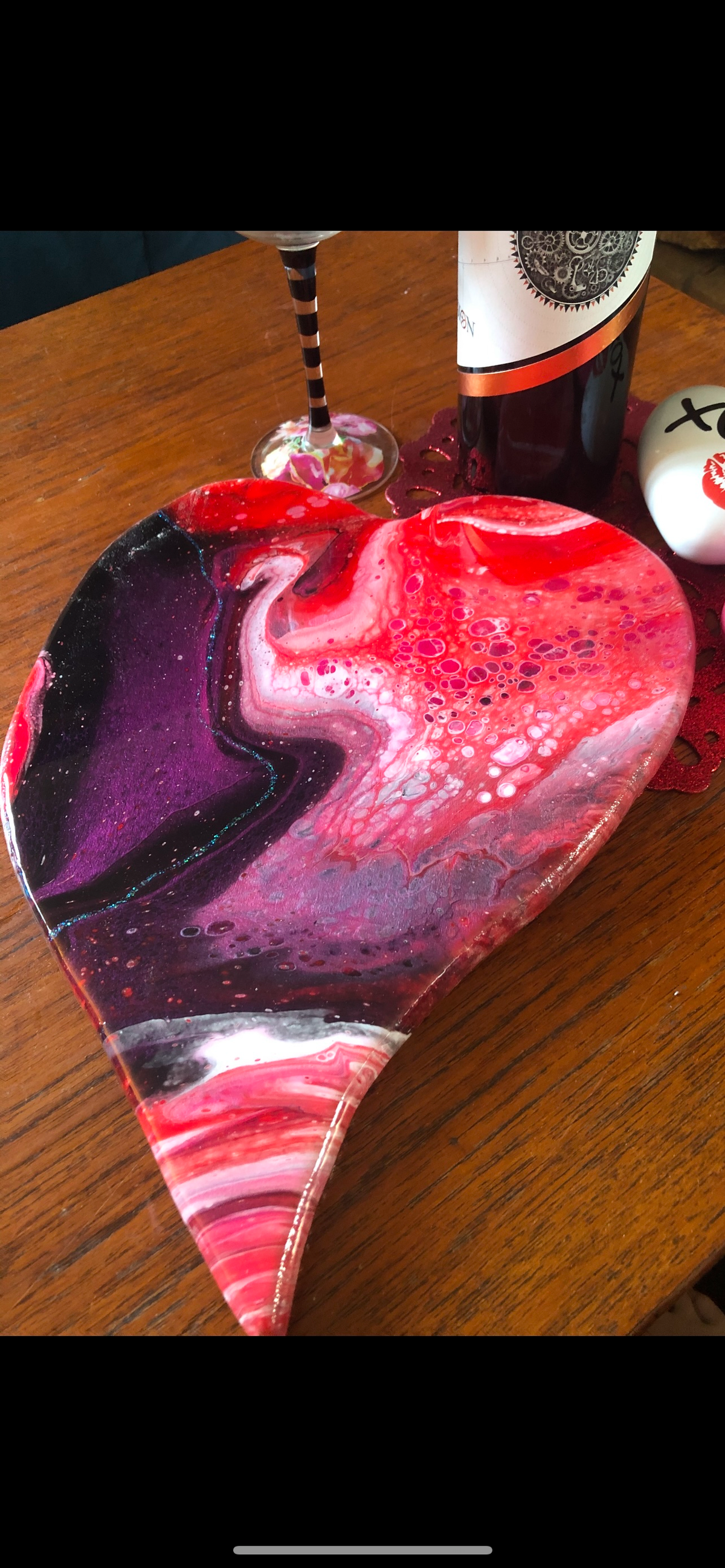 Resin Heart Charcuterie board