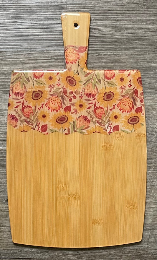 Fall floral resin cheeseboard