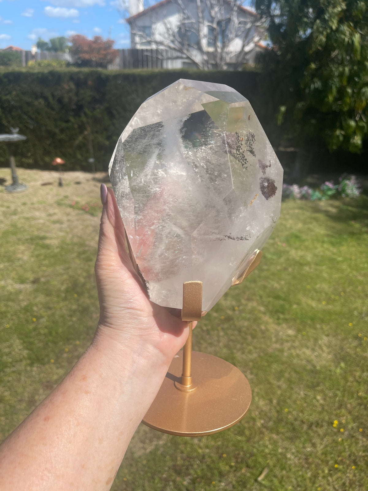 Garden Quartz Piece in stand