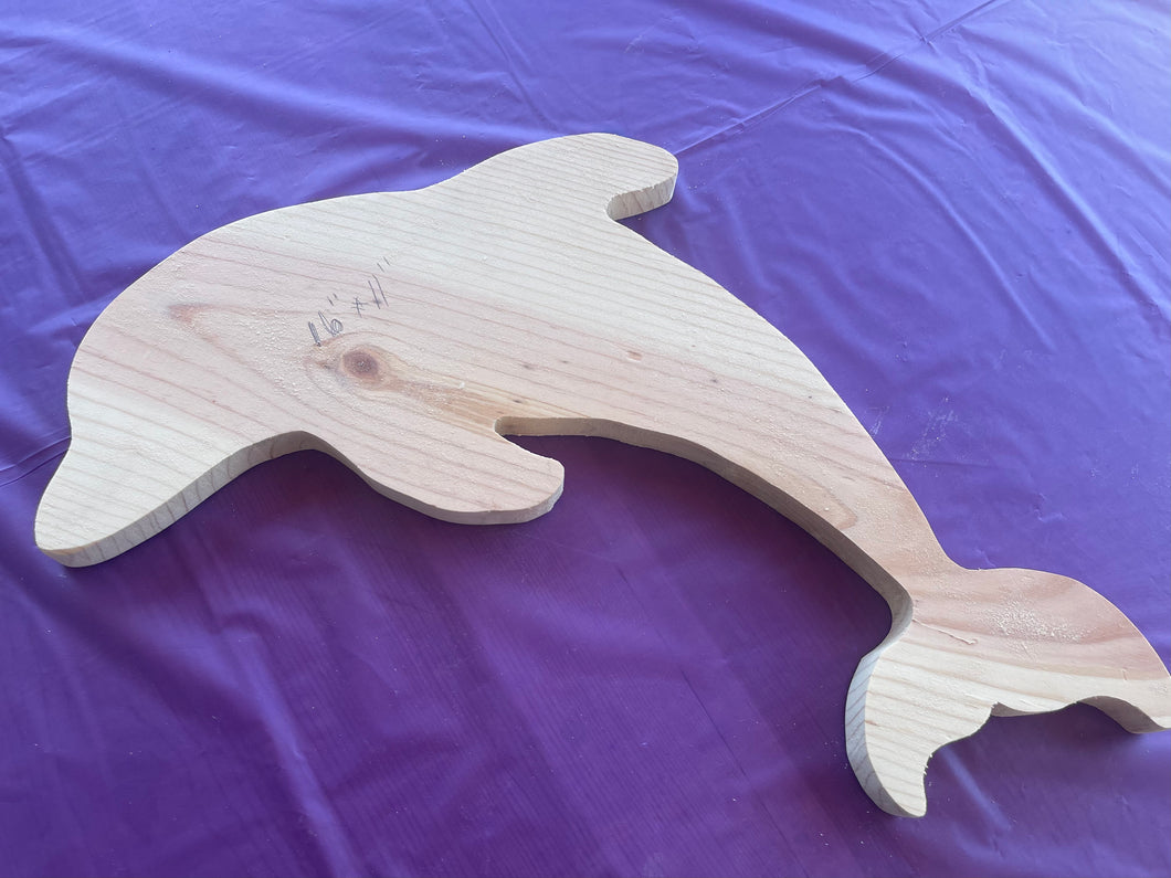 Plain Wood Dolphin for painting