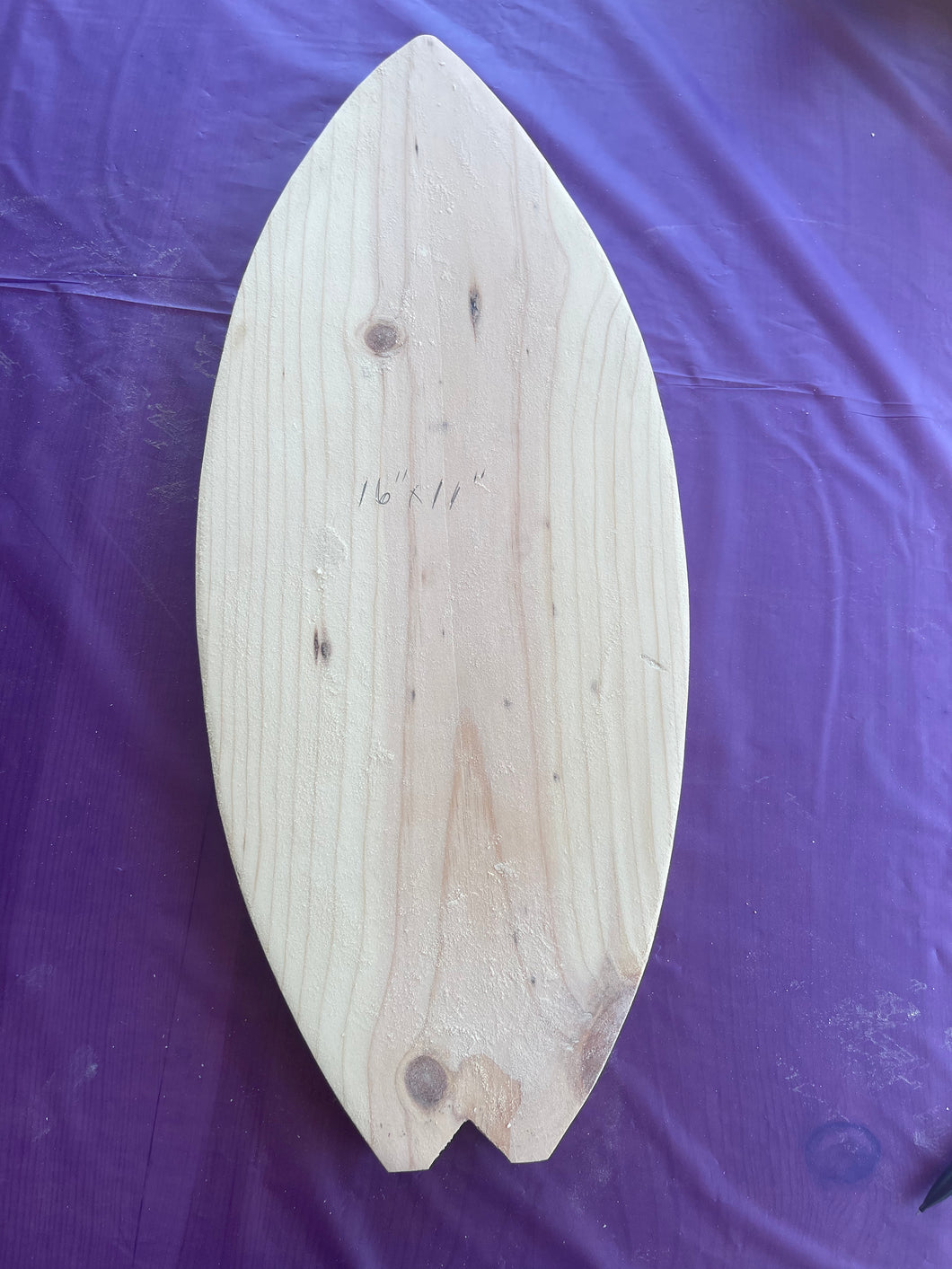 Plain wood surfboard for painting