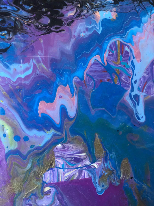 Abstract Pour Painting