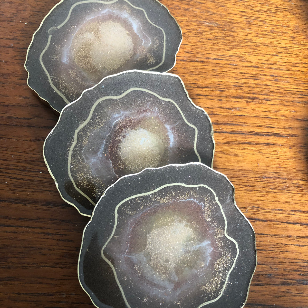 Copper resin coasters