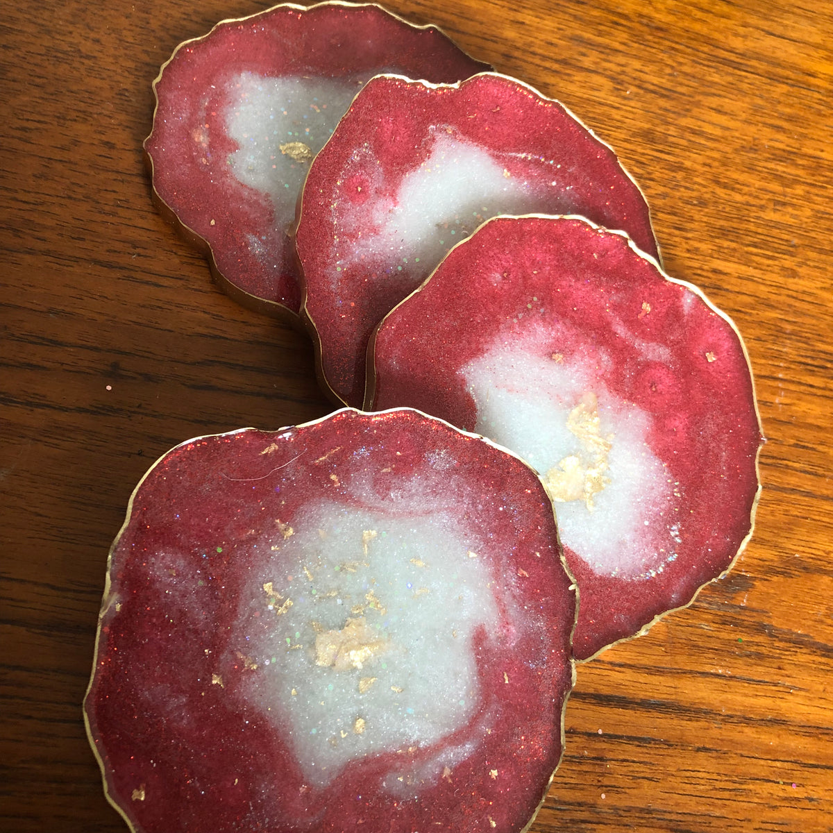 Hot Pink resin coasters