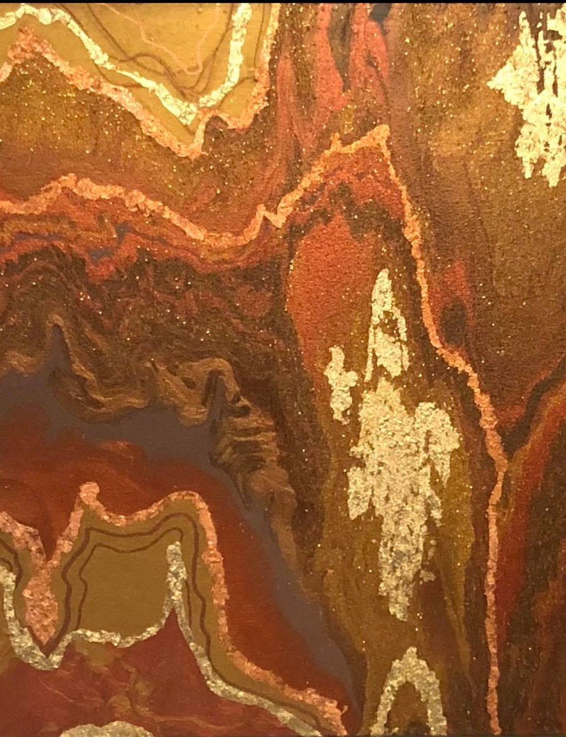 Copper pour with Gold Leaf