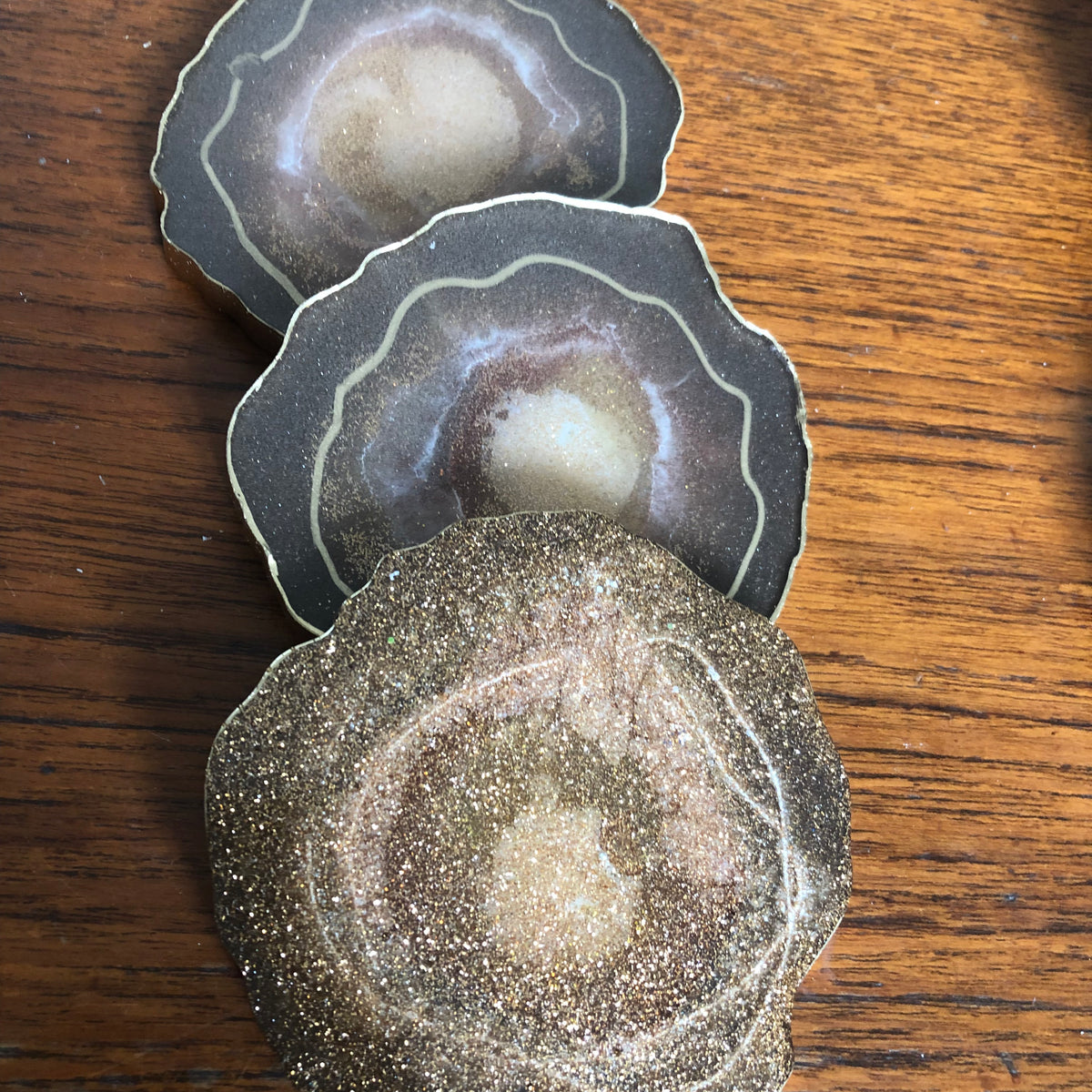 Copper resin coasters