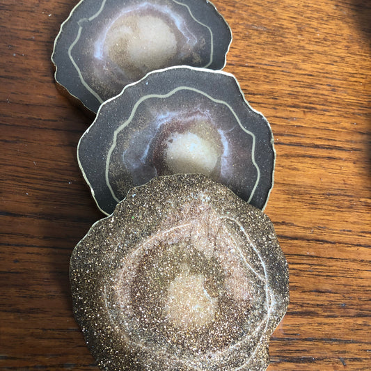 Copper resin coasters