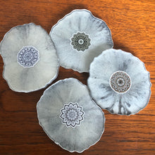 Load image into Gallery viewer, Silver Mandala resin coasters
