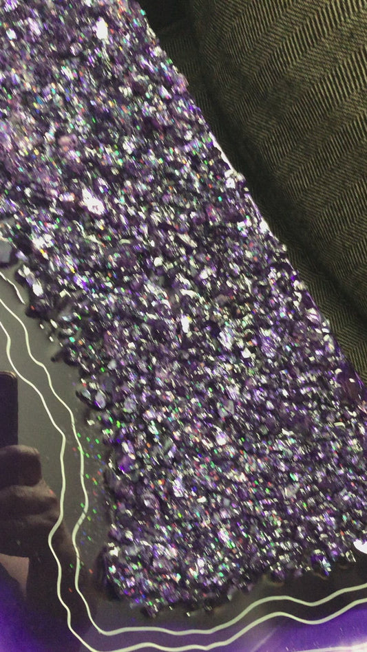 Purple resin geode painting