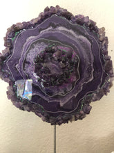 Load image into Gallery viewer, Purple resin slice on stand