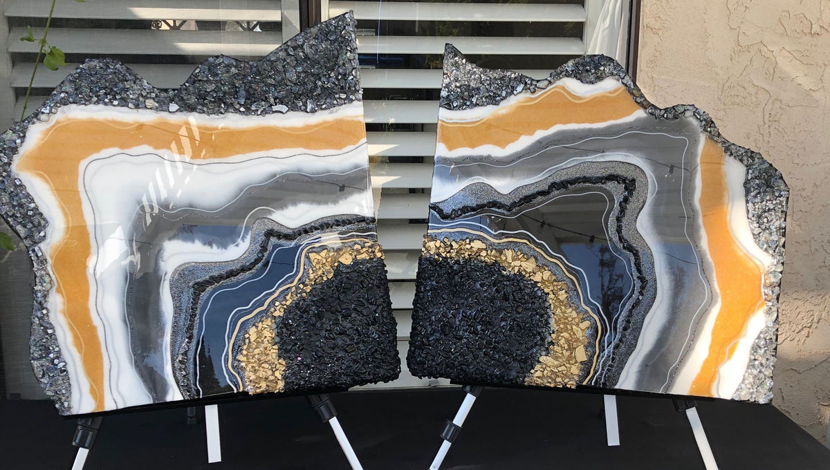 Black Obsidian Geode Panels
