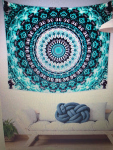 Bright Blue Mandala Tapestry