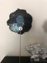 Load image into Gallery viewer, Black resin slice on stand