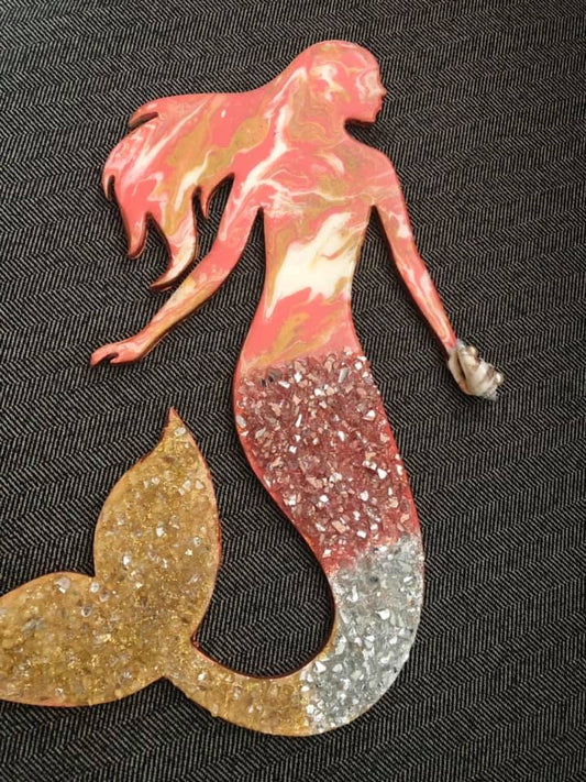 Coral crystal mermaid