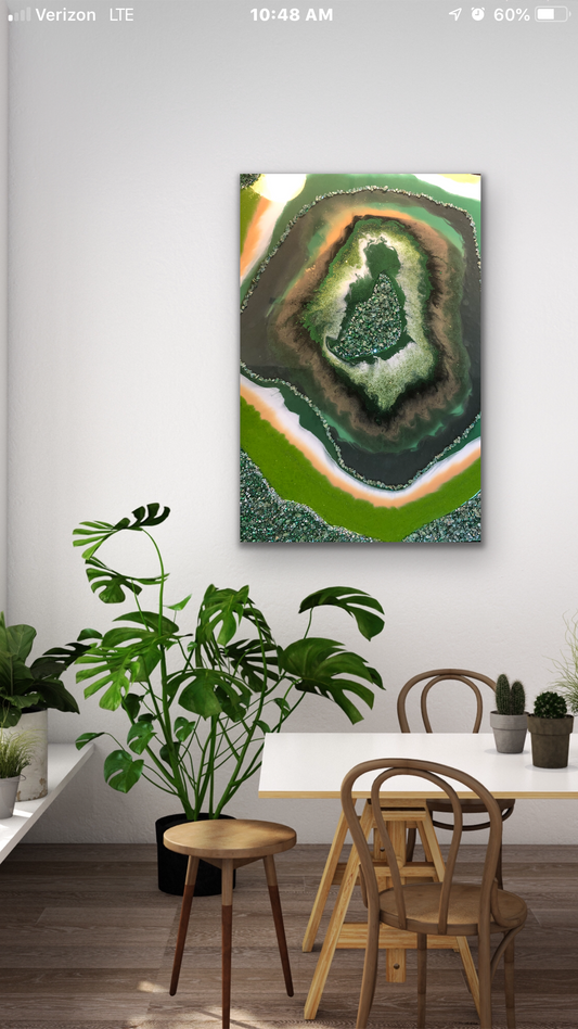 Green goddess painting
