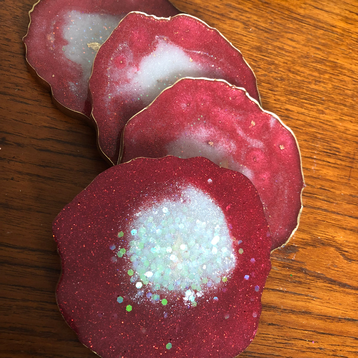Hot Pink resin coasters