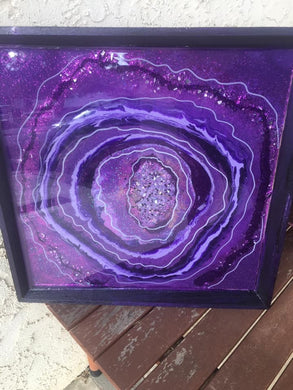 Purple Resin Geode tray