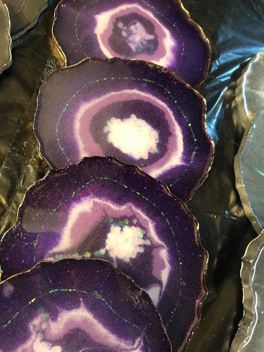 Purple Resin Coasters