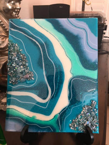 Teal Geode Painting