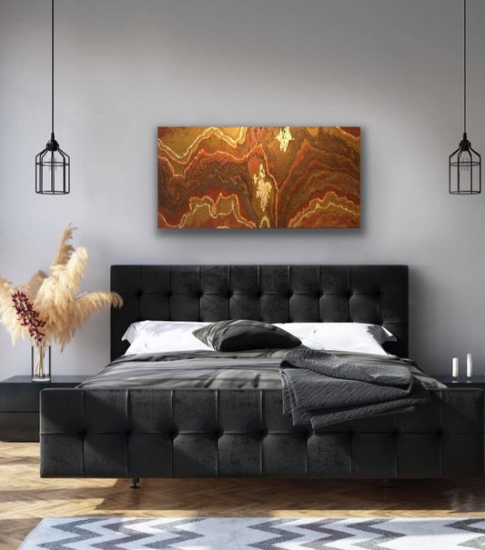 Copper pour with Gold Leaf