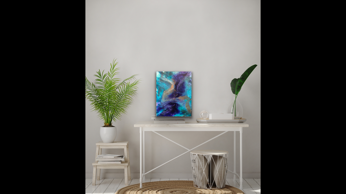 Abstract resin painting