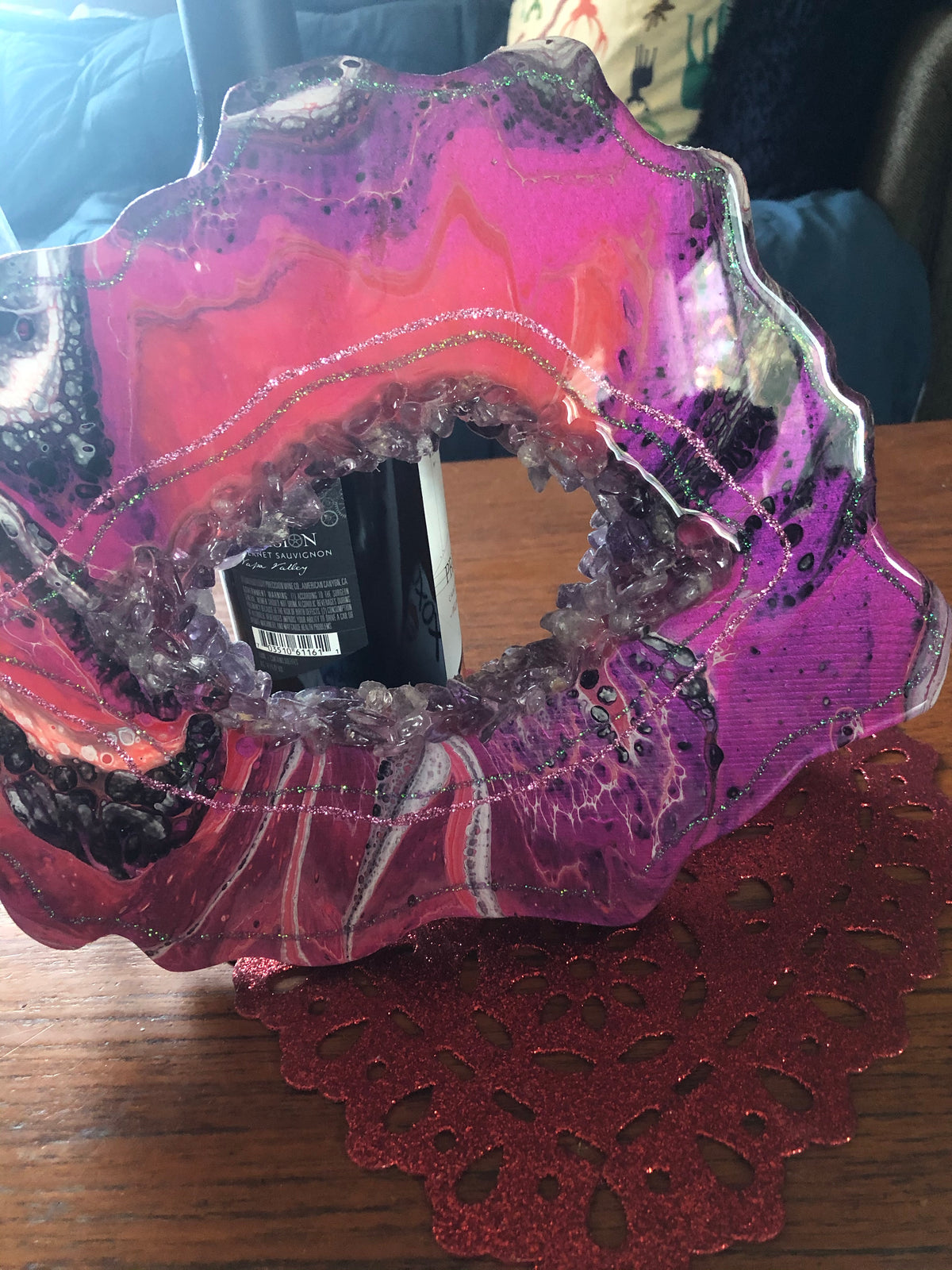 Amethyst geode slice