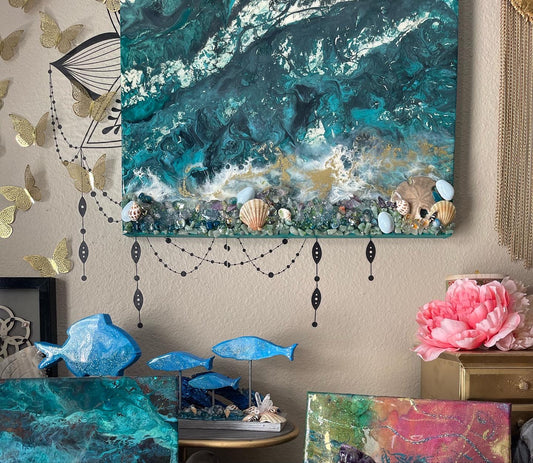Ocean resin pour Painting