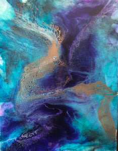 Abstract resin painting