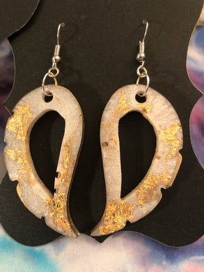 Resin gold leaf earrings