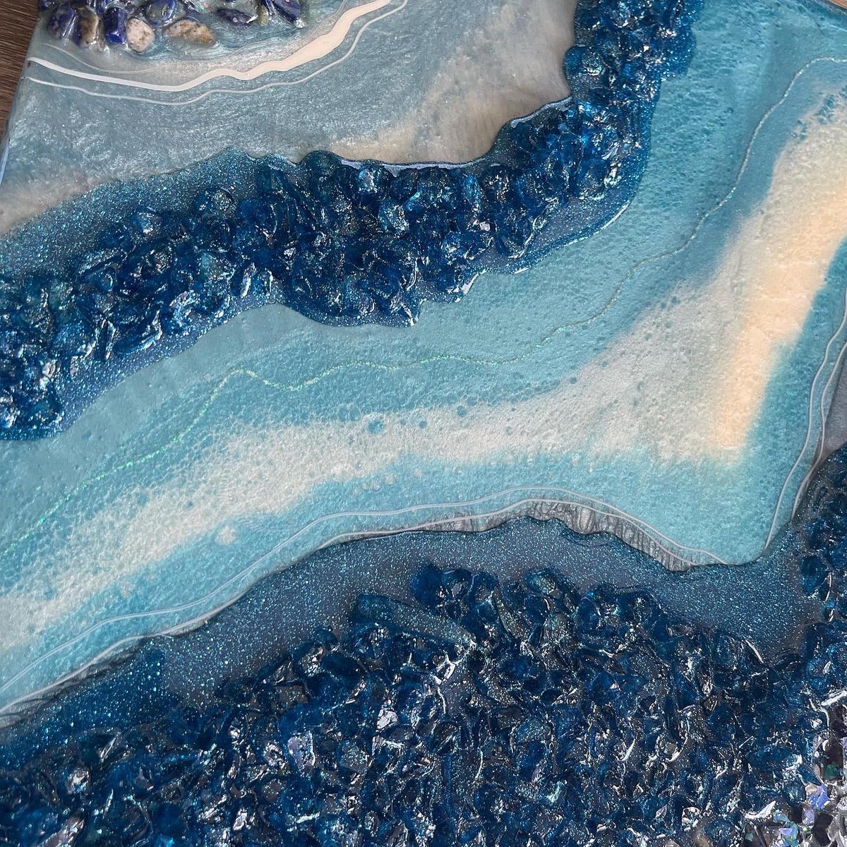 Blue dreams resin painting