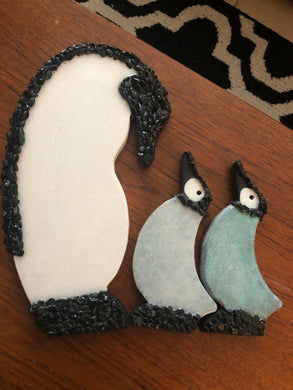 Resin and obsidian Penguins