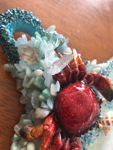 Crab and crystal resin cheeseboard