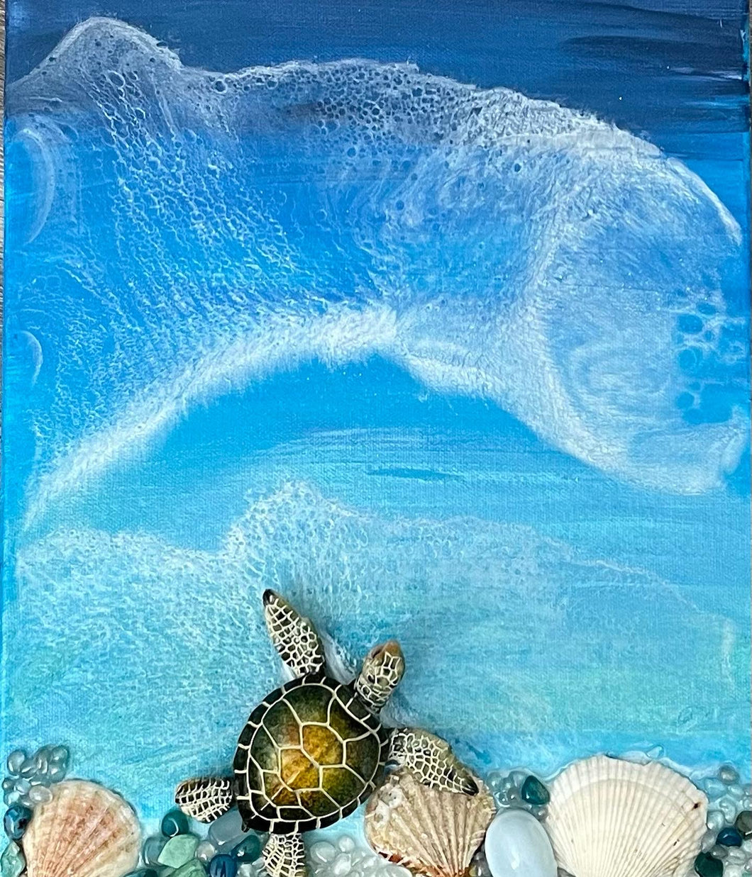 Turtle ocean pour painting