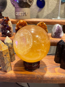 Honey calcite sphere
