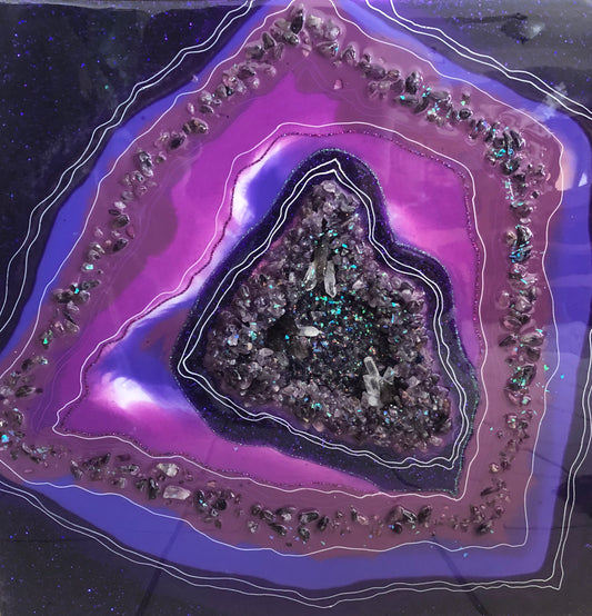 Amethyst resin painting