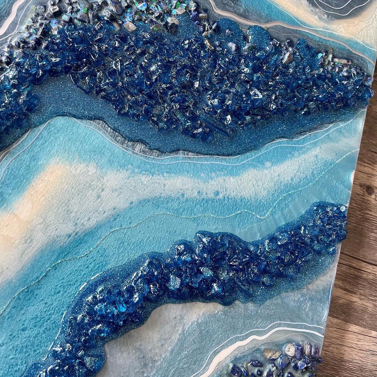 Blue dreams resin painting