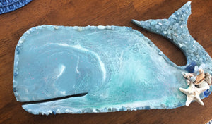 Crystal resin whale cheeseboard