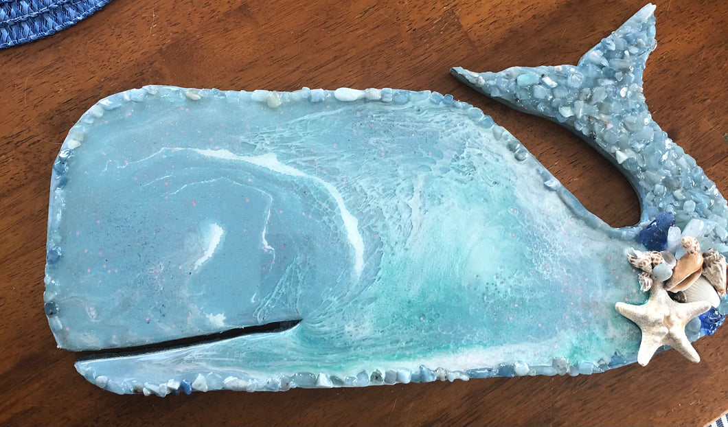 Crystal resin whale cheeseboard