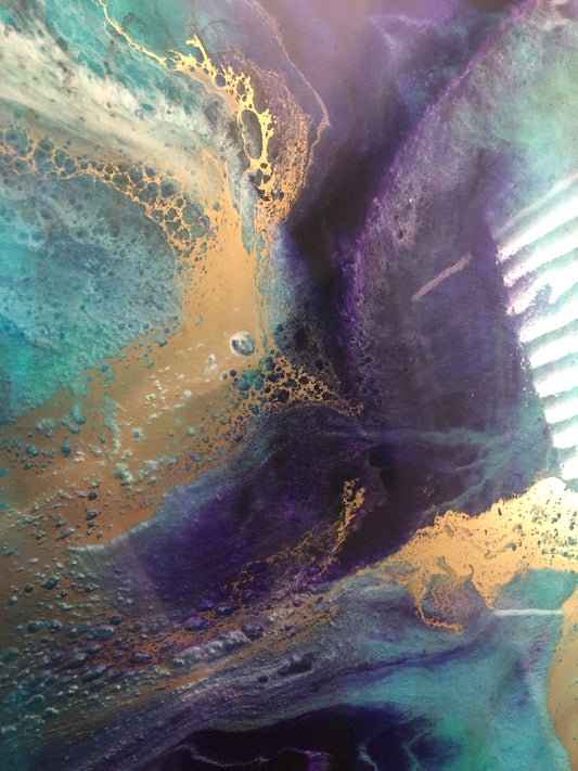 Abstract resin painting