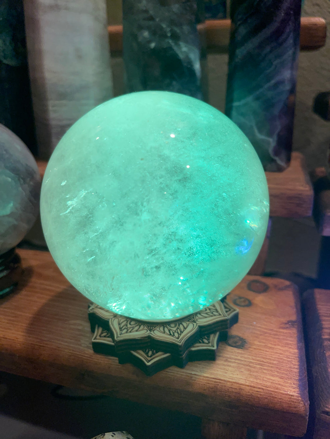 Clear quartz sphere