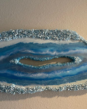 Load image into Gallery viewer, Aquamarine crystal geode 24”