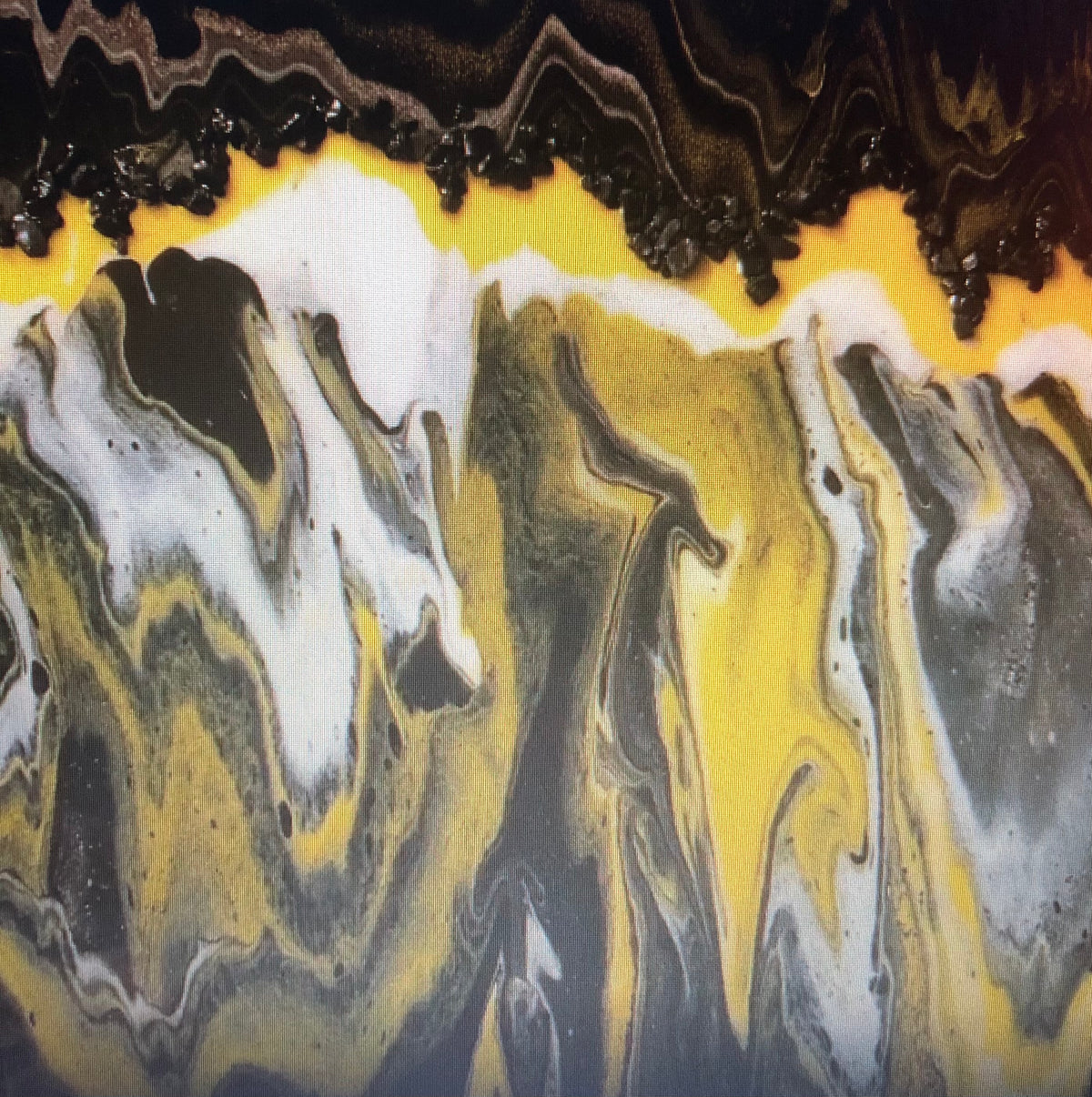 Obsidian abstract resin painting