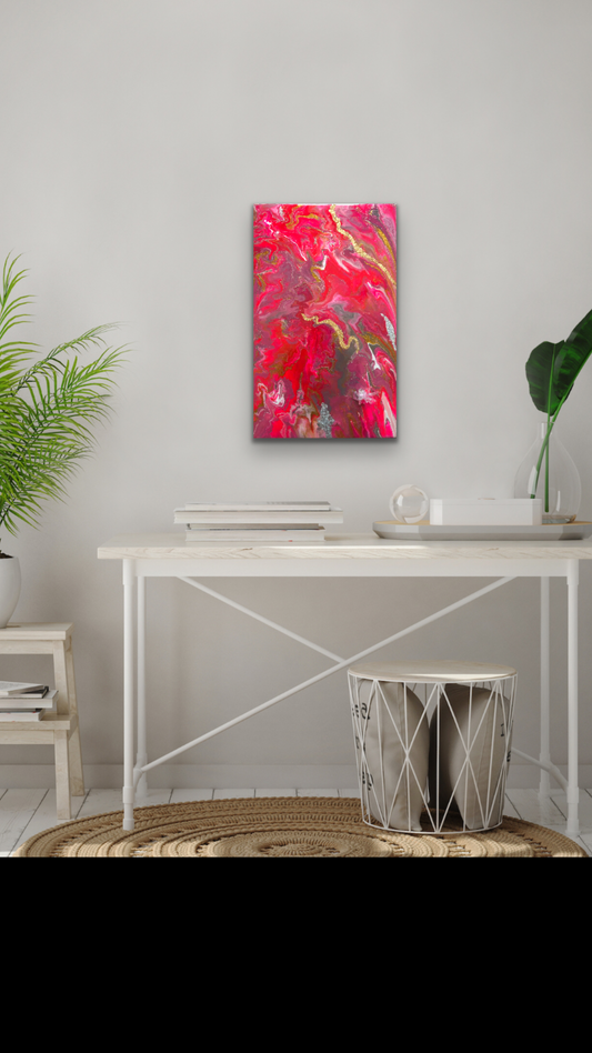 Hot pink resin pour painting